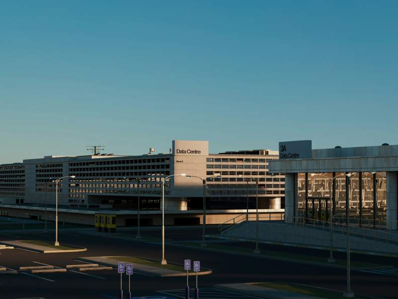 Modern data centre buildings and supporting infrastructure, representing the growing demand for digital infrastructure and grid-connected development projects.